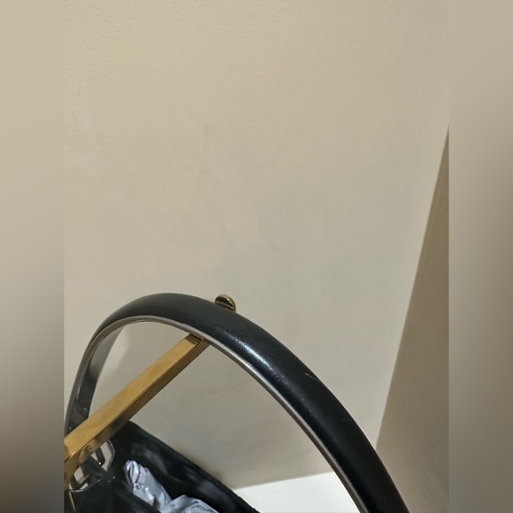 Prada Tessuto and Black Leather Metal Handle Bag - Picture 4 of 12